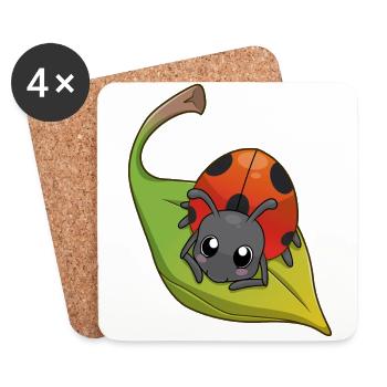 Ladybug - Marienkäfer - Untersetzer (4er-Set) - Weiß - Vorne