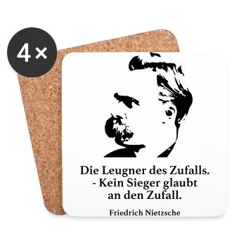 Nietzsche: Les négationnistes de hasard. - Pas de gagnant - Dessous de verre (lot de 4) - blanc - Devant