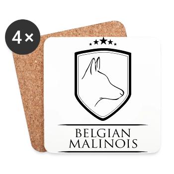 BELGIAN MALINOIS WAPPEN - Untersetzer (4er-Set) - Weiß - Vorne