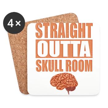 Straight Outta Skull T-shirt Chambre - Dessous de verre (lot de 4) - blanc - Devant