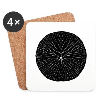 holzschnitt - Untersetzer (4er-Set) - Weiß - Vorne