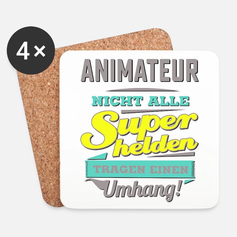 NEON Design für Superhelden - Animateur - Gesche - Untersetzer (4er-Set) - Weiß