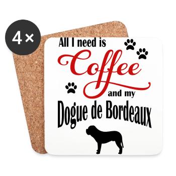 Dogue de Bordeaux Coffee - Coasters (set of 4) - white - Front