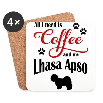 Lhasa Apso Coffee - Untersetzer (4er-Set) - Weiß - Vorne