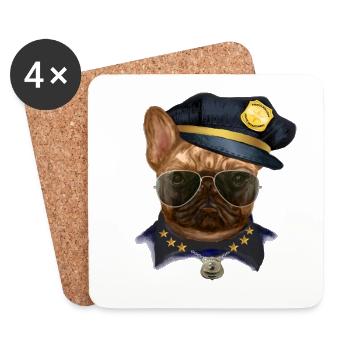 French Bulldog - Untersetzer (4er-Set) - Weiß - Vorne