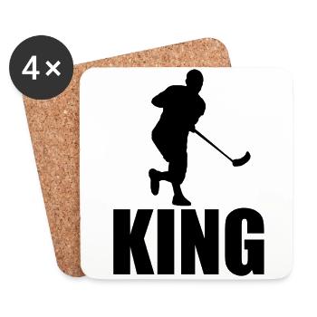 Floorball - Untersetzer (4er-Set) - Weiß - Vorne