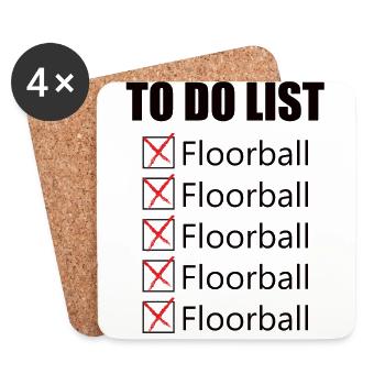 Floorball - Untersetzer (4er-Set) - Weiß - Vorne