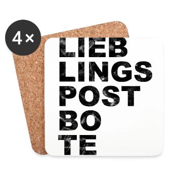 postier postier - Lieblingspostbote - Dessous de verre (lot de 4) - blanc - Devant