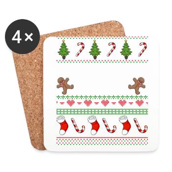 Baby Weihnachten Ugly Christmas Xmas Geschenk Kid - Untersetzer (4er-Set) - Weiß - Vorne