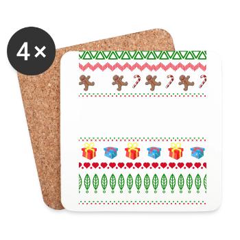 Mutter Weihnachten Ugly Christmas Xmas Geschenk - Untersetzer (4er-Set) - Weiß - Vorne