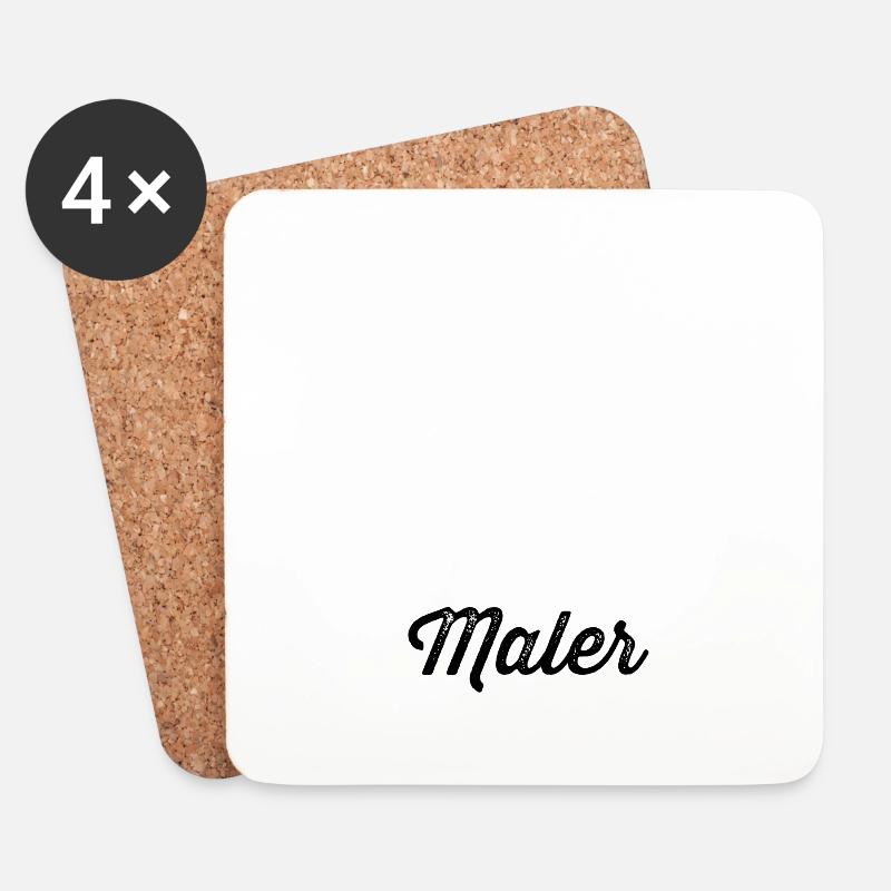 Maler Kreativ Handwerk Sprüche Geschenk - Untersetzer (4er-Set) - Weiß