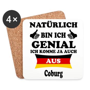 Geschenk Genial komme aus Coburg - Untersetzer (4er-Set) - Weiß - Vorne