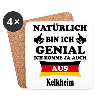 Geschenk Genial komme aus Kelkheim - Untersetzer (4er-Set) - Weiß - Vorne