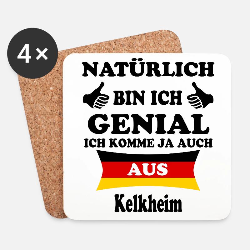 Geschenk Genial komme aus Kelkheim - Untersetzer (4er-Set) - Weiß