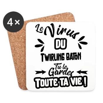 Le virus du Twirling baton cadeau - Dessous de verre (lot de 4) - blanc - Devant