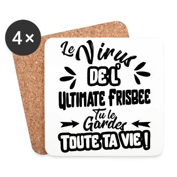 Le virus de l' Ultimate Frisbee cadeau - Dessous de verre (lot de 4) - blanc - Devant