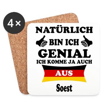 Geschenk Genial komme aus Soest - Untersetzer (4er-Set) - Weiß - Vorne