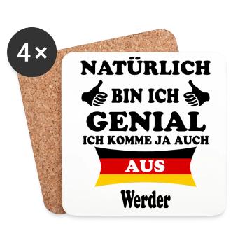 Geschenk Genial komme aus Werder - Untersetzer (4er-Set) - Weiß - Vorne