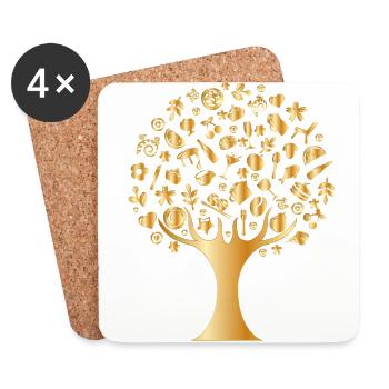 arbre de la vie - Dessous de verre (lot de 4) - blanc - Devant