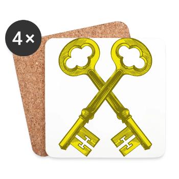 Key Gold - Untersetzer (4er-Set) - Weiß - Vorne