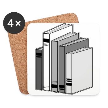 reading books reader reading books63 - Coasters (set of 4) - white - Front