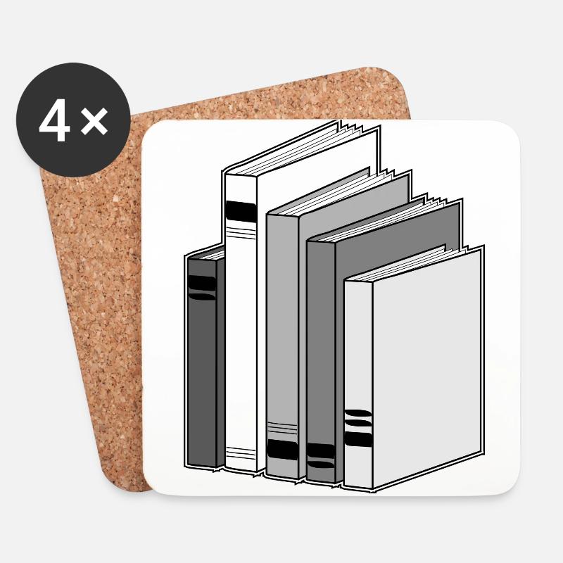 books reader reading buecher lesen lernen63 - Untersetzer (4er-Set) - Weiß