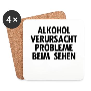 Alkohol - Untersetzer (4er-Set) - Weiß - Vorne
