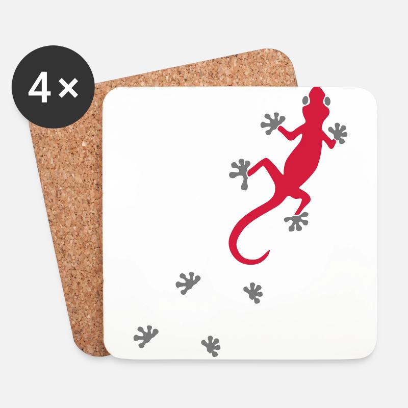 Gecko - Untersetzer (4er-Set) - Weiß