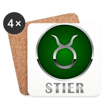 Sternzeichen Stier Horoskop Geschenkidee Geburt - Untersetzer (4er-Set) - Weiß - Vorne