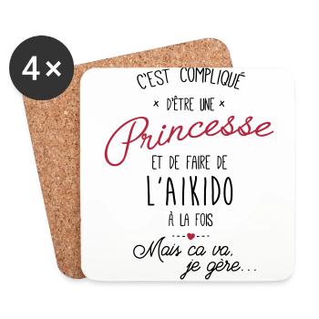 princesse et Aikido - Dessous de verre (lot de 4) - blanc - Devant