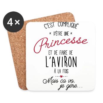princesse et Aviron - Dessous de verre (lot de 4) - blanc - Devant