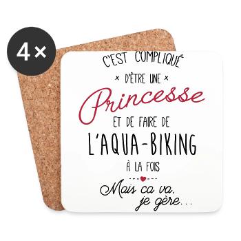 princesse et Aqua-Biking - Dessous de verre (lot de 4) - blanc - Devant