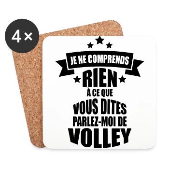 parlez-moi de volley - Dessous de verre (lot de 4) - blanc - Devant