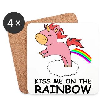 cute little rainbow unicorn rainbow - Coasters (set of 4) - white - Front
