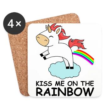 cute little rainbow unicorn rainbow - Coasters (set of 4) - white - Front
