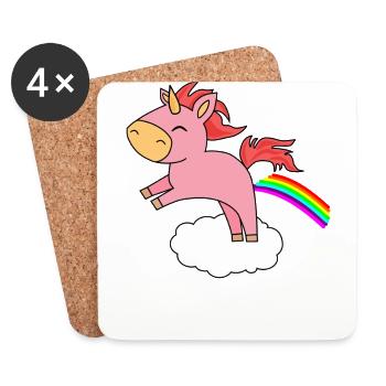 cute little rainbow unicorn rainbow - Coasters (set of 4) - white - Front