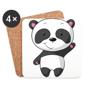 Santander ondulant Comic Panda - Dessous de verre (lot de 4) - blanc - Devant