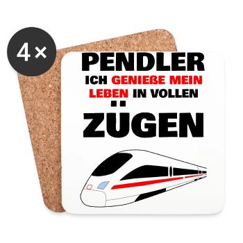 Pendler Ich genieße mein Leben in vollen Zügen - Untersetzer (4er-Set) - Weiß - Vorne