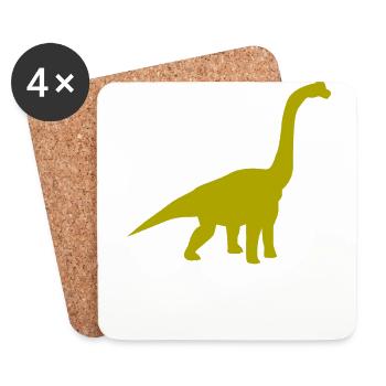 Brachiosaurus Dino - Size matters - Coasters (set of 4) - white - Front