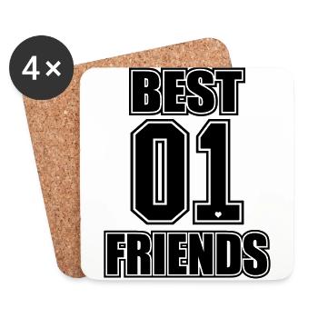 Best Friends Best Friends You are my number 1 - Coasters (set of 4) - white - Front
