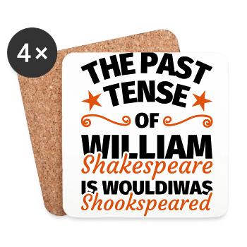 Cadeau de professeur d'anglais - Dessous de verre (lot de 4) - blanc - Devant
