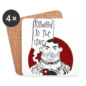 Cosmonaut with the coffee - Coasters (set of 4) - white - Front