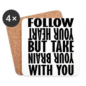 follow your - Coasters (set of 4) - white - Front
