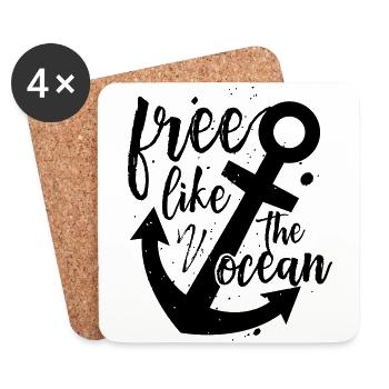 Free like the ocean - Coasters (set of 4) - white - Front