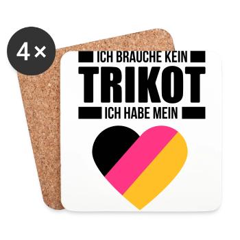 Je n'ai pas besoin de maillot - Germany Fan Shirt - Dessous de verre (lot de 4) - blanc - Devant