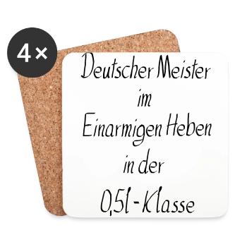 Meister Einarmiges Heben Bier Party Feier Geschenk - Untersetzer (4er-Set) - Weiß - Vorne