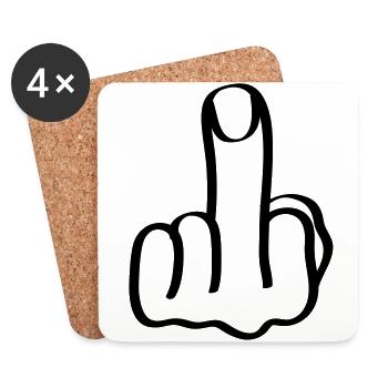 Stinkefinger - Dessous de verre (lot de 4) - blanc - Devant
