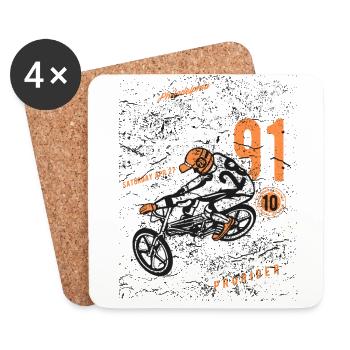 Extreme Rider - Dessous de verre (lot de 4) - blanc - Devant