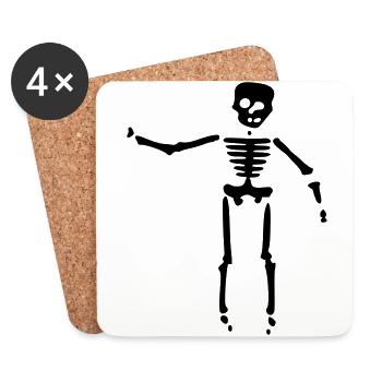 skull bones - Coasters (set of 4) - white - Front