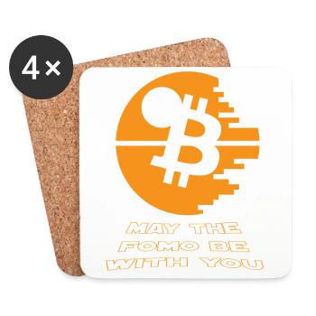 Bitcoin Star and Wars 2018 - Todesstern - Krypto - Untersetzer (4er-Set) - Weiß - Vorne
